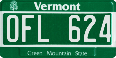 VT license plate OFL624