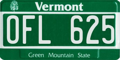 VT license plate OFL625
