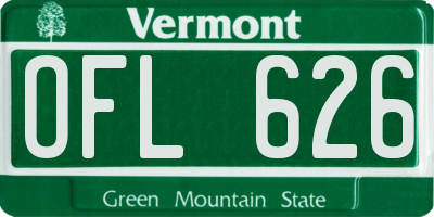VT license plate OFL626