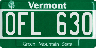 VT license plate OFL630