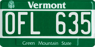 VT license plate OFL635