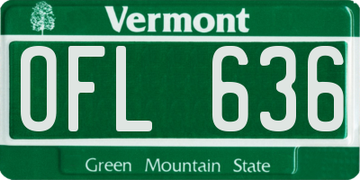 VT license plate OFL636
