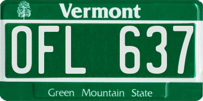 VT license plate OFL637