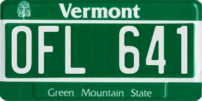 VT license plate OFL641