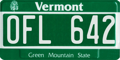VT license plate OFL642