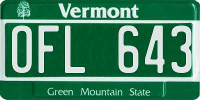 VT license plate OFL643
