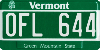 VT license plate OFL644