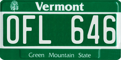 VT license plate OFL646