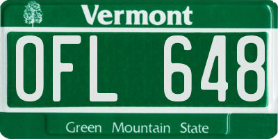 VT license plate OFL648