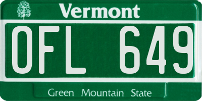 VT license plate OFL649
