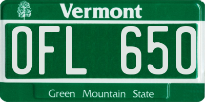 VT license plate OFL650