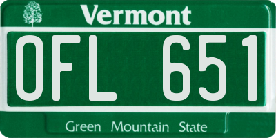 VT license plate OFL651