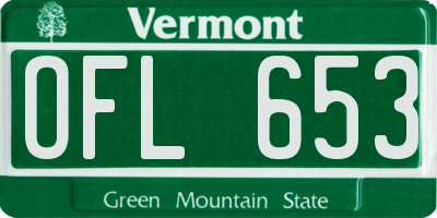 VT license plate OFL653