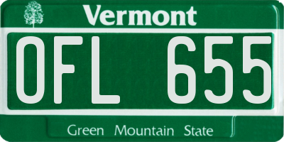VT license plate OFL655
