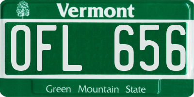 VT license plate OFL656