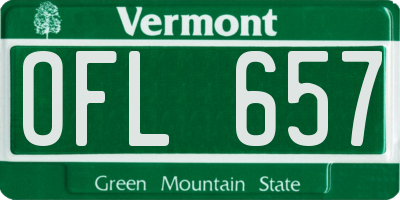 VT license plate OFL657