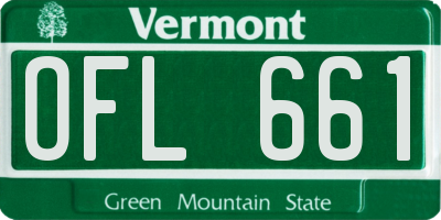 VT license plate OFL661