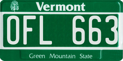 VT license plate OFL663