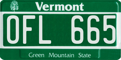 VT license plate OFL665