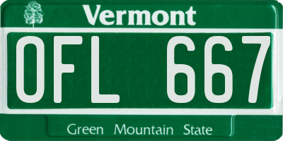 VT license plate OFL667