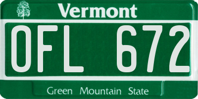 VT license plate OFL672