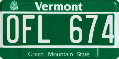 VT license plate OFL674