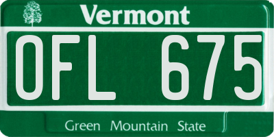 VT license plate OFL675