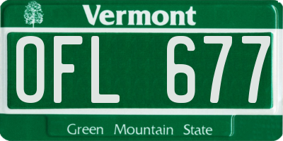 VT license plate OFL677