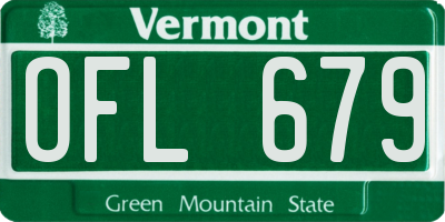 VT license plate OFL679