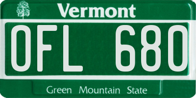 VT license plate OFL680