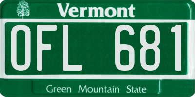 VT license plate OFL681