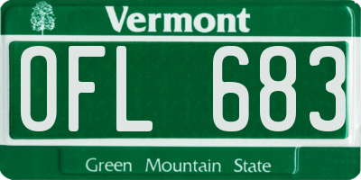 VT license plate OFL683