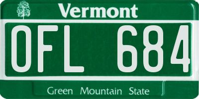 VT license plate OFL684