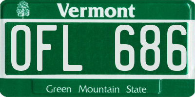 VT license plate OFL686