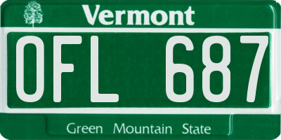 VT license plate OFL687