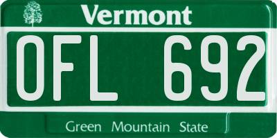 VT license plate OFL692