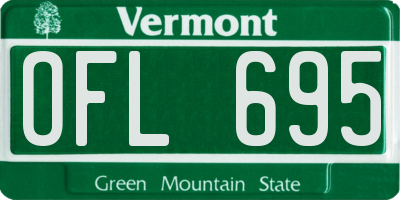 VT license plate OFL695
