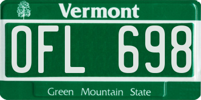 VT license plate OFL698