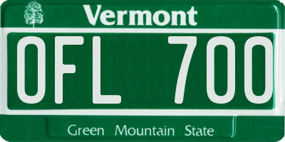 VT license plate OFL700