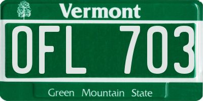 VT license plate OFL703
