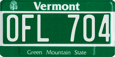 VT license plate OFL704