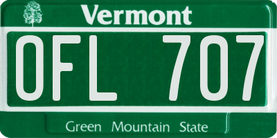 VT license plate OFL707