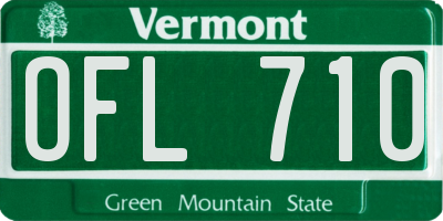 VT license plate OFL710