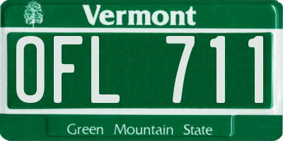 VT license plate OFL711