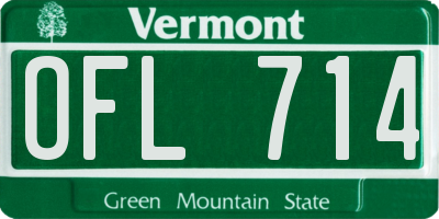VT license plate OFL714