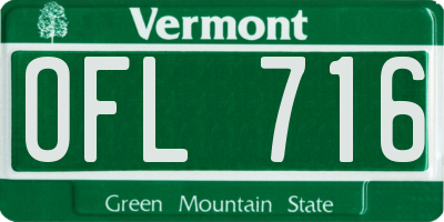 VT license plate OFL716