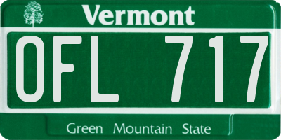 VT license plate OFL717