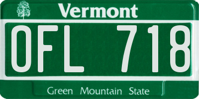 VT license plate OFL718