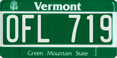 VT license plate OFL719