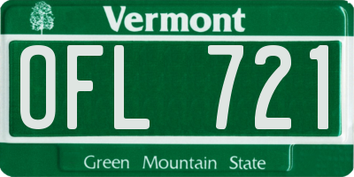 VT license plate OFL721